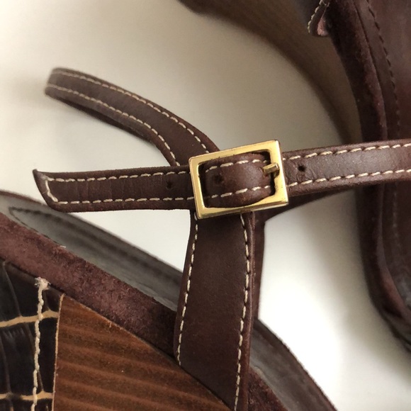 Aerosoles Swishing well Brown Wedge Leather sandals Size 7M - Picture 10 of 16